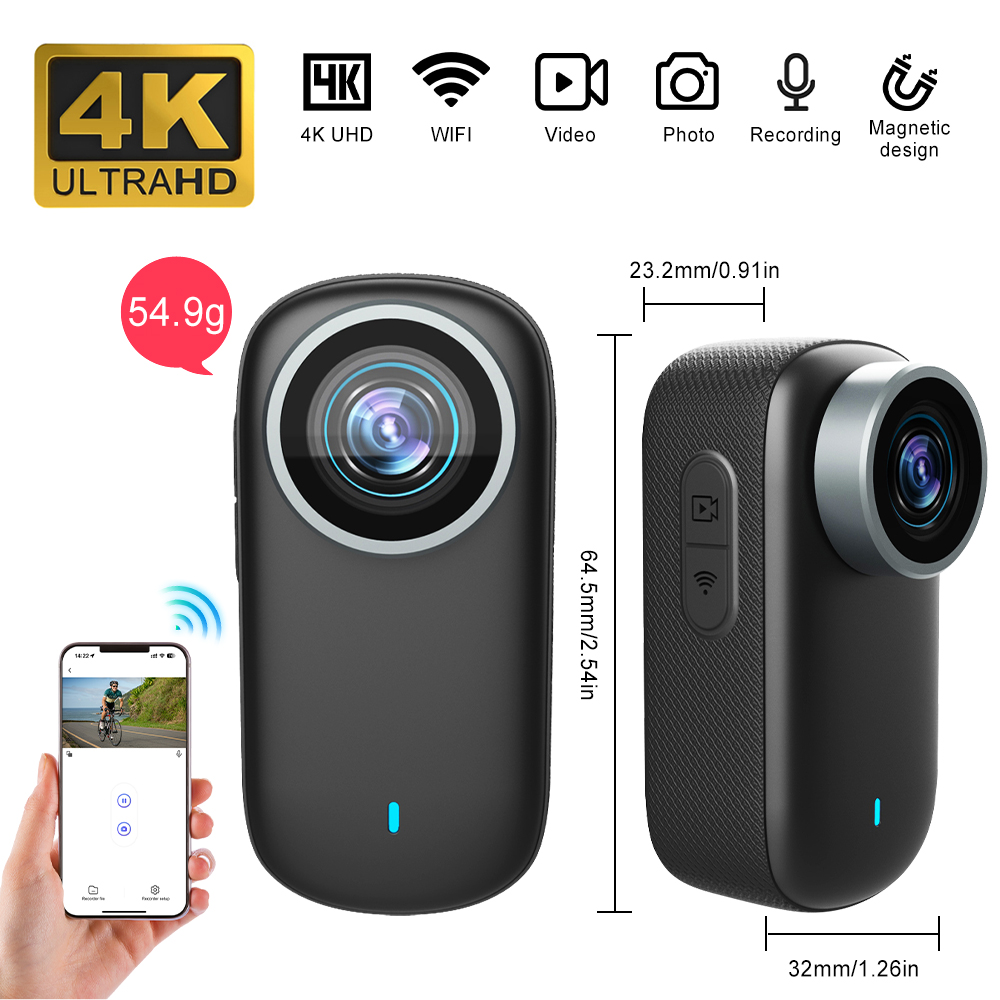 Helmet Communication System Camera - واي فاي 4K Bodycam كاميرا دراجة