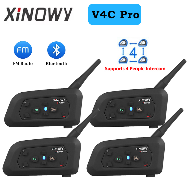 Bluetooth Headset Helmet 1000M - XINOWY 1-4 قطع سماعة رأس V4C