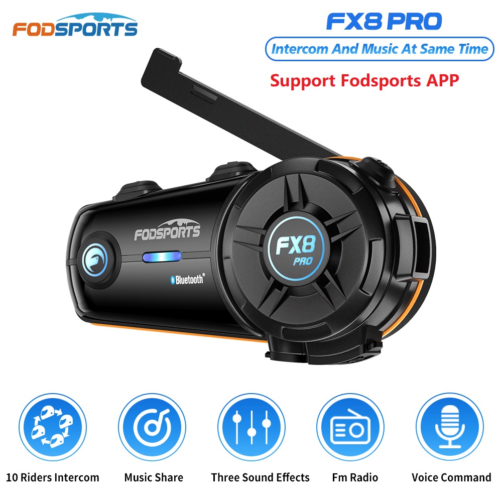 Bluetooth Headset Helmet 1000M - Fodsports FX8 Pro دراجة نارية انتركم