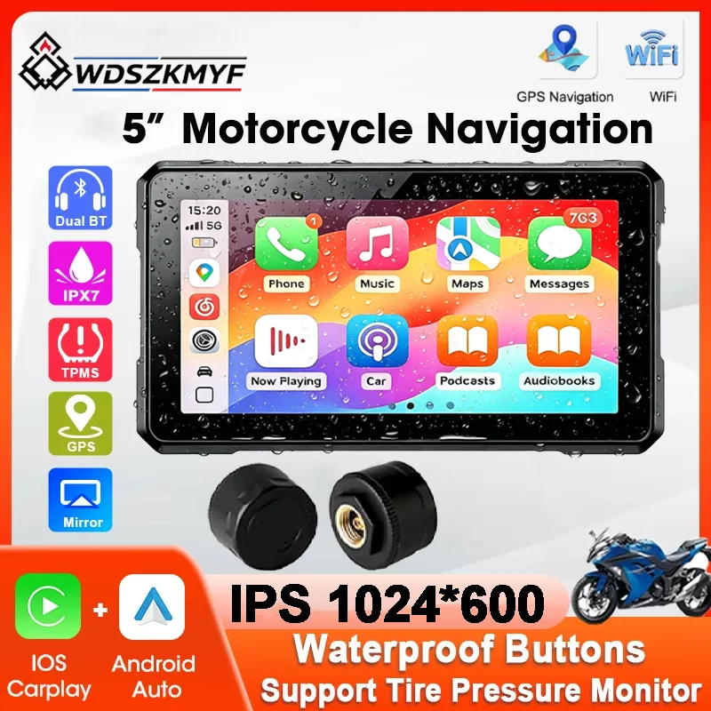 Motorcycle Gps Navigator Waterproof - شاشة كاربلاي جديدة للدراجات النارية 5