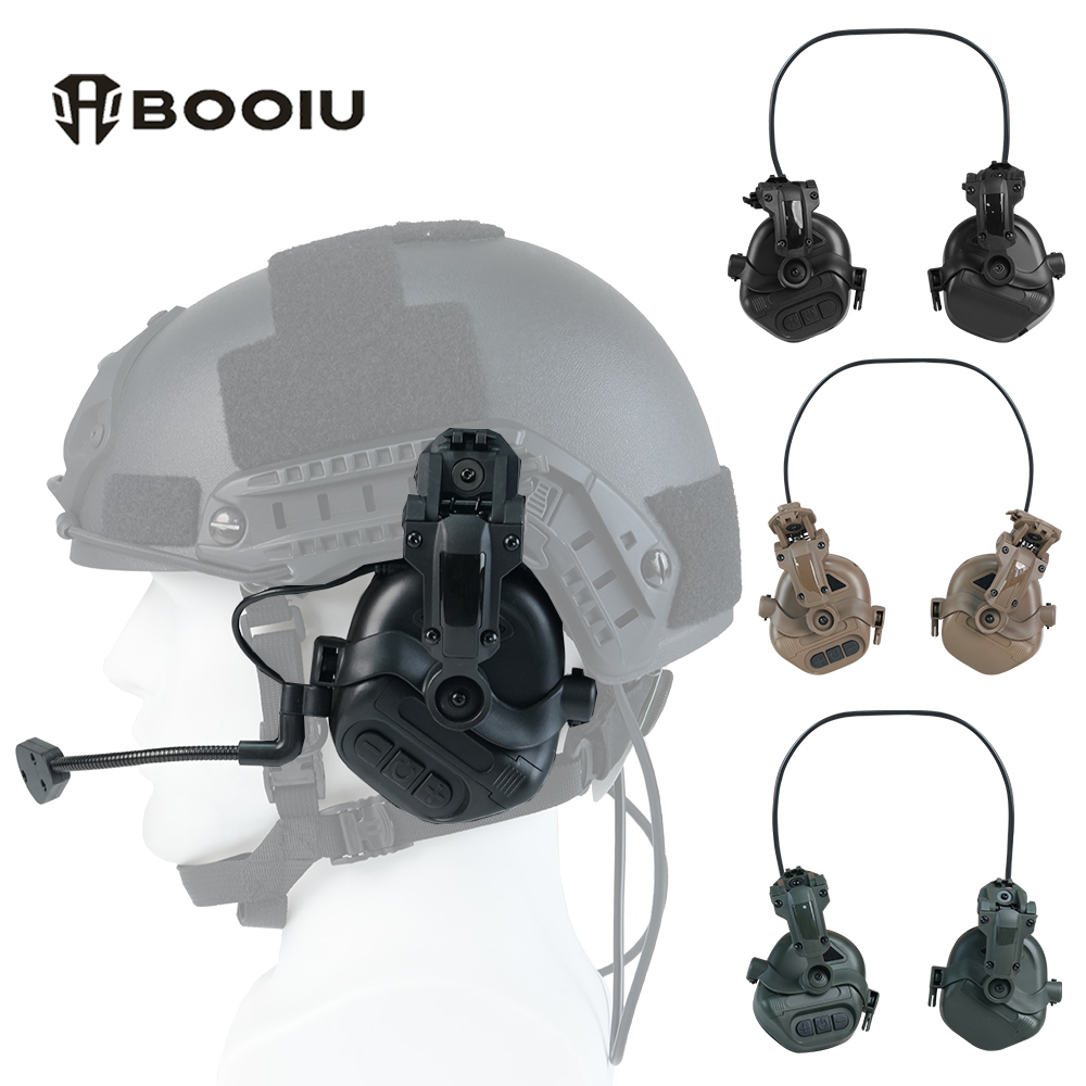 Helmet Headset Noise Cancellation - BOOIU التكتيكية اطلاق النار سماعة خوذة