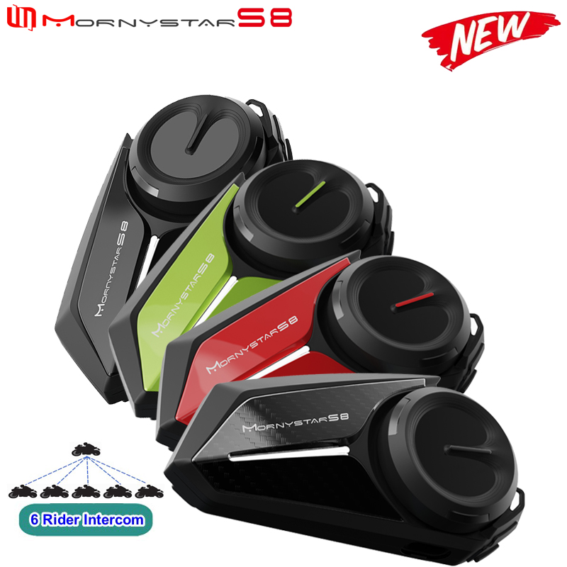 Motorcycle Intercom Mesh 2000M - Mornystar S8 إنترفون بلوتوث للدراجات النارية