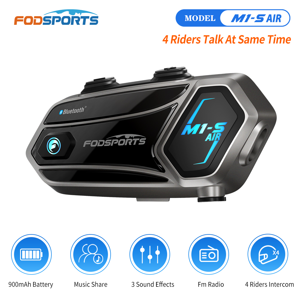 Bluetooth Headset Helmet 1000M - Fodsports M1-S AIR دراجة نارية انتركوم،