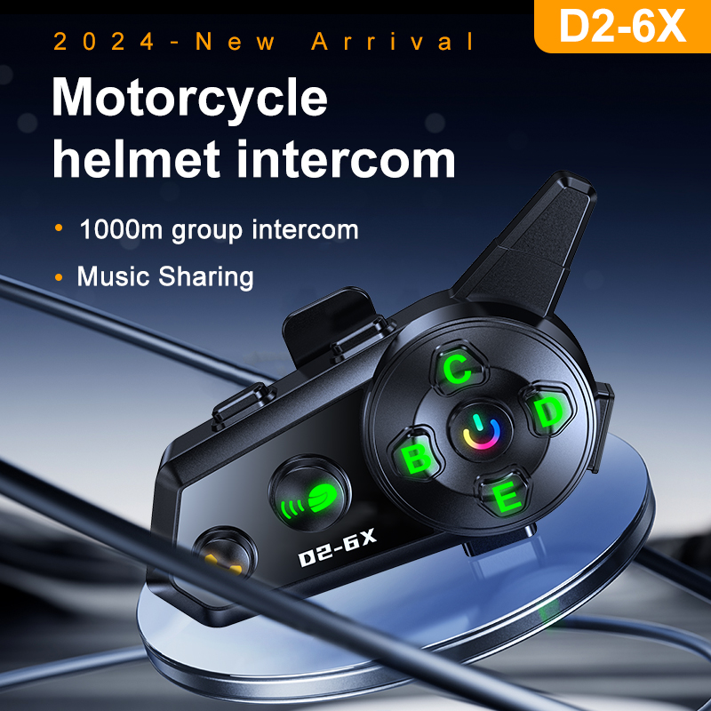 Motorcycle Helmet Intercom 6 Rider - خوذة دراجة نارية بلوتوث إنتركوم ،