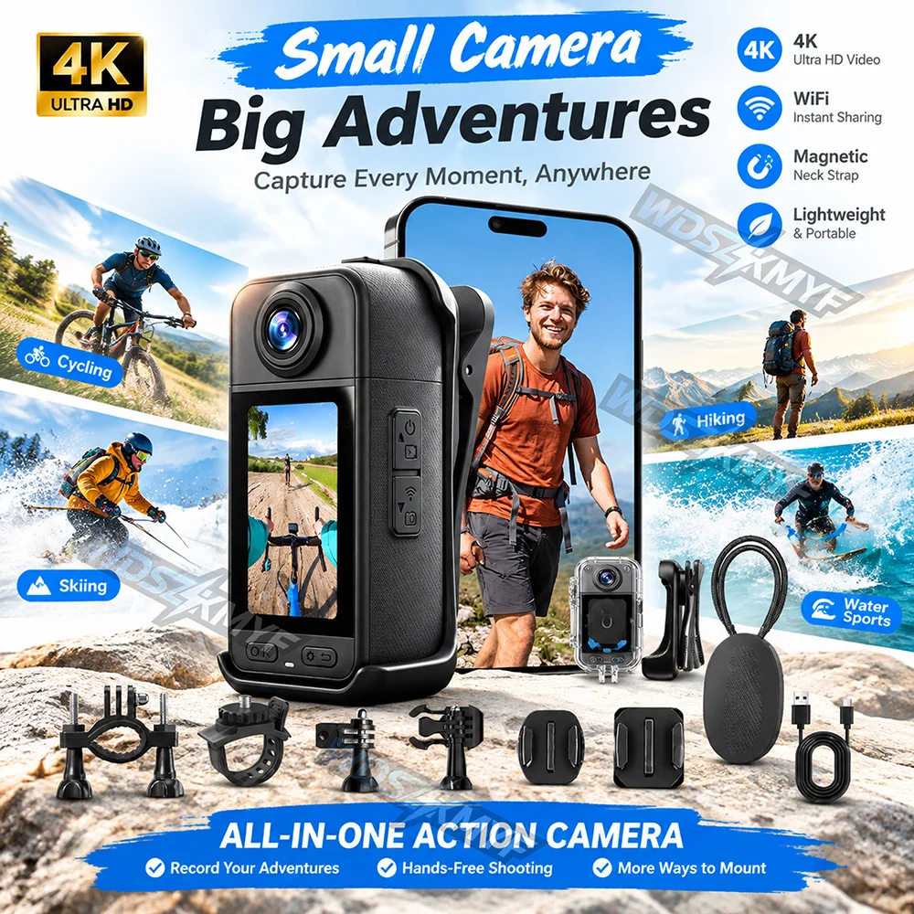 Helmet Camera 4K Wifi - كاميرا أكشن 4K صغيرة الحجم 1.47