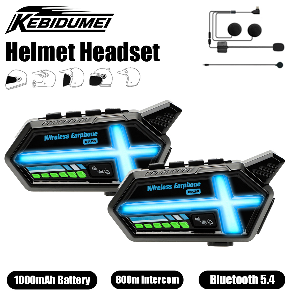 Bluetooth Headset Helmet 1000M - KEBIDUMEI BT26 سماعة خوذة سمّاعات بلوتوث