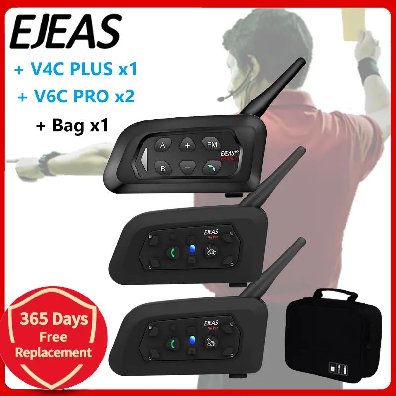 EJEAS V4C PLUS + V6C PROx2 كرة - مراجعة Bluetooth Headset Helmet 1000M وسعره