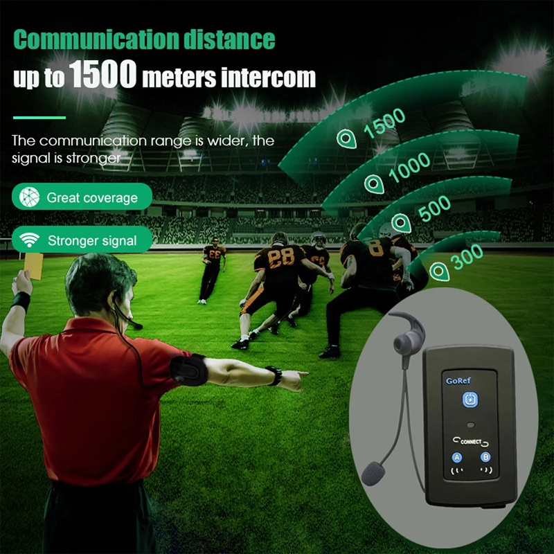 GoRef كرة القدم الحكم سماعة رأ - مراجعة Bluetooth Headset Helmet 1000M وسعره
