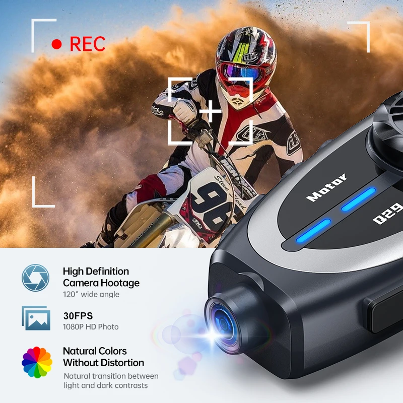 Q29 دراجة نارية خوذة الاتصال ا - مراجعة Helmet Communication System Camera وسعره