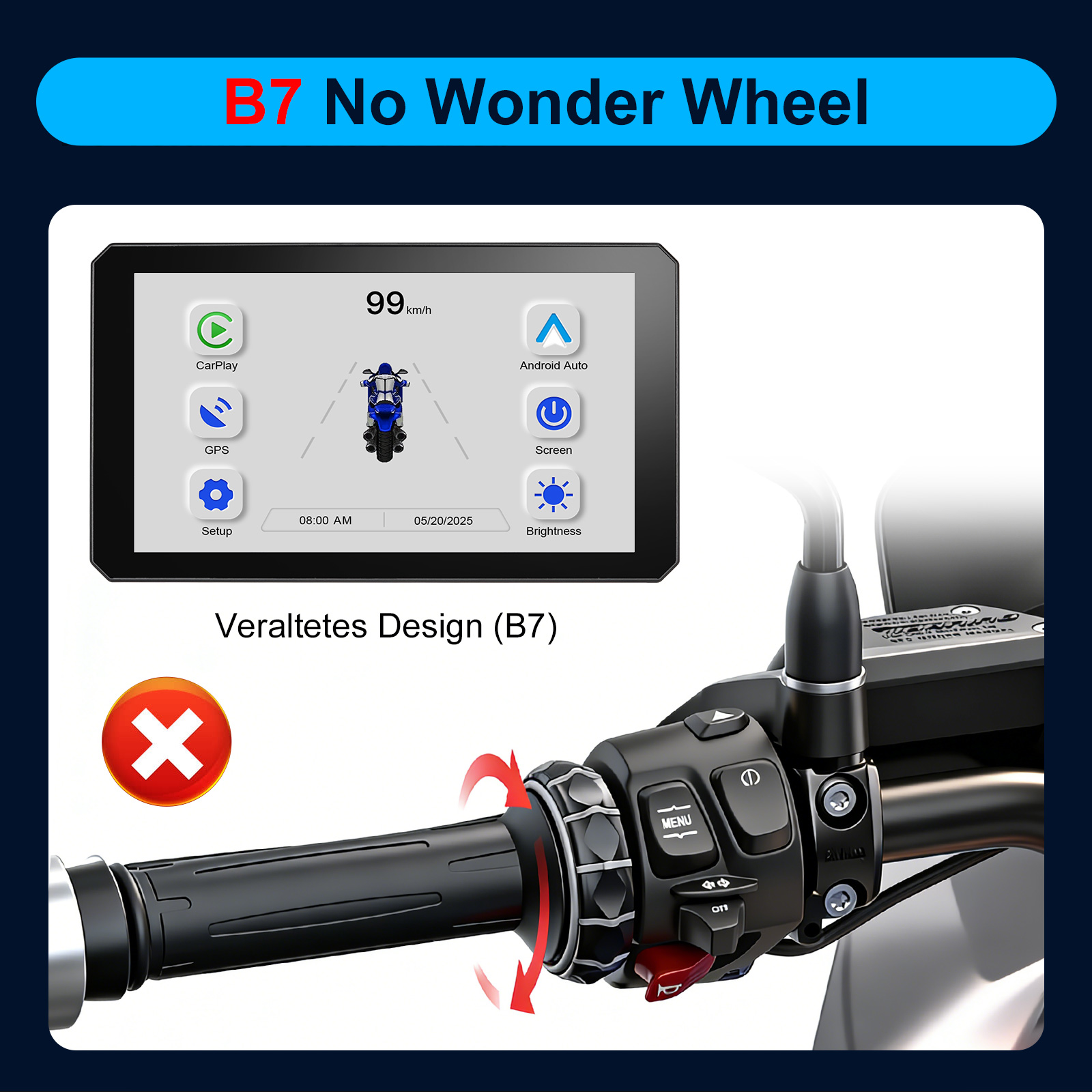 نظام ملاحة محمول للدراجات النا - مراجعة Motorcycle Gps Navigator Waterproof وسعره