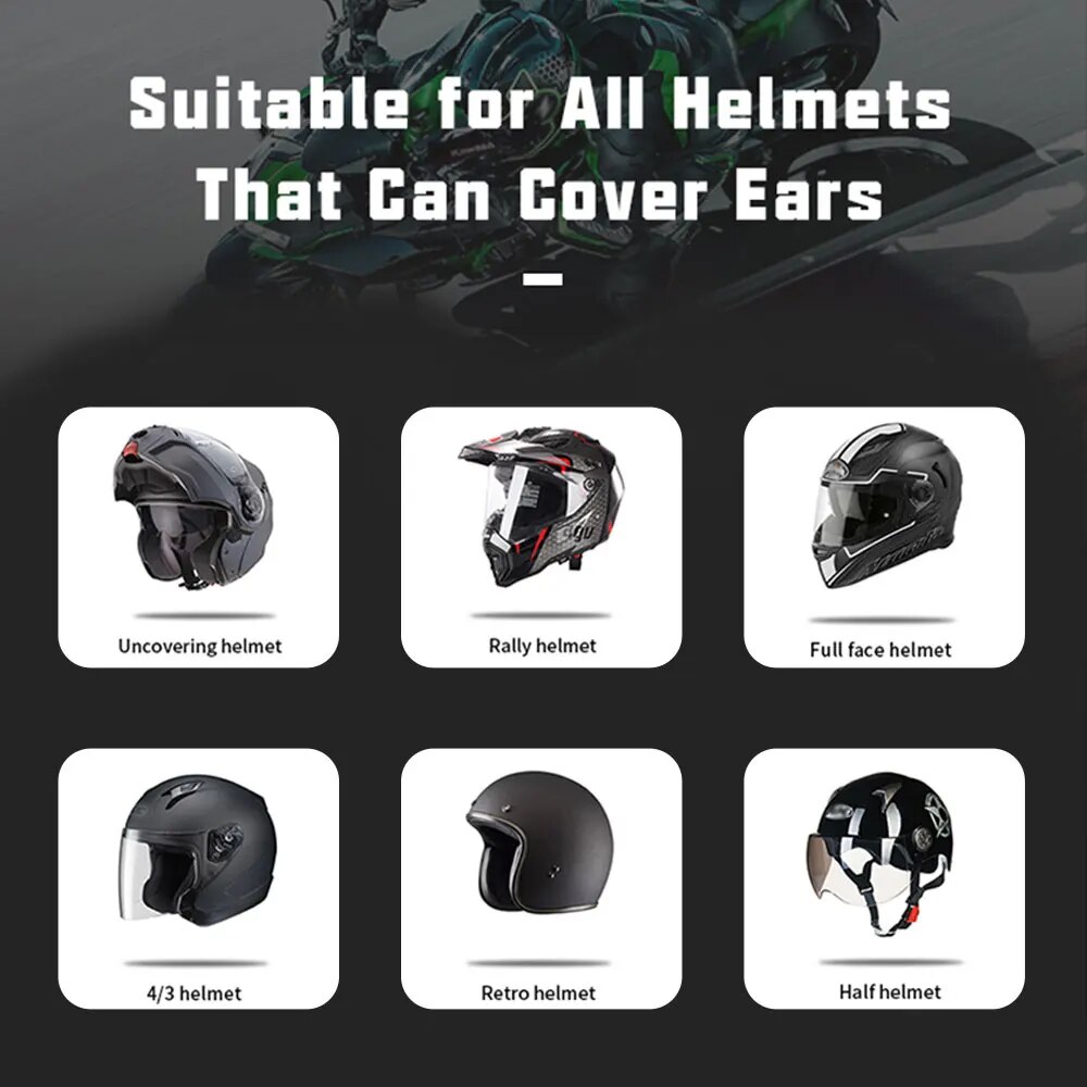 سماعة رأس بلوتوث 5.3 مقاومة لل - مراجعة Helmet Bluetooth Headset Waterproof وسعره