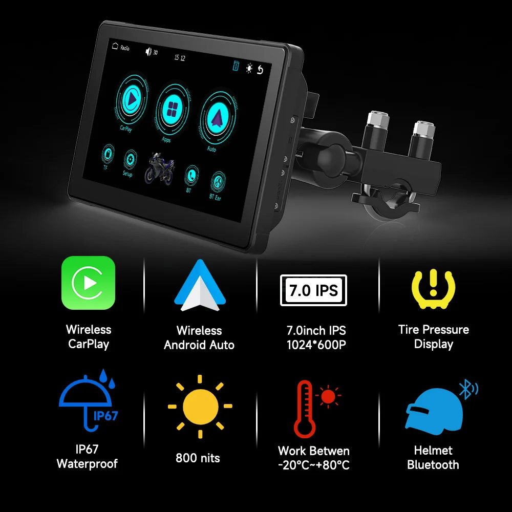 7 بوصة دراجة نارية مشغل وسائط  - مراجعة Motorcycle Gps Navigator Waterproof وسعره
