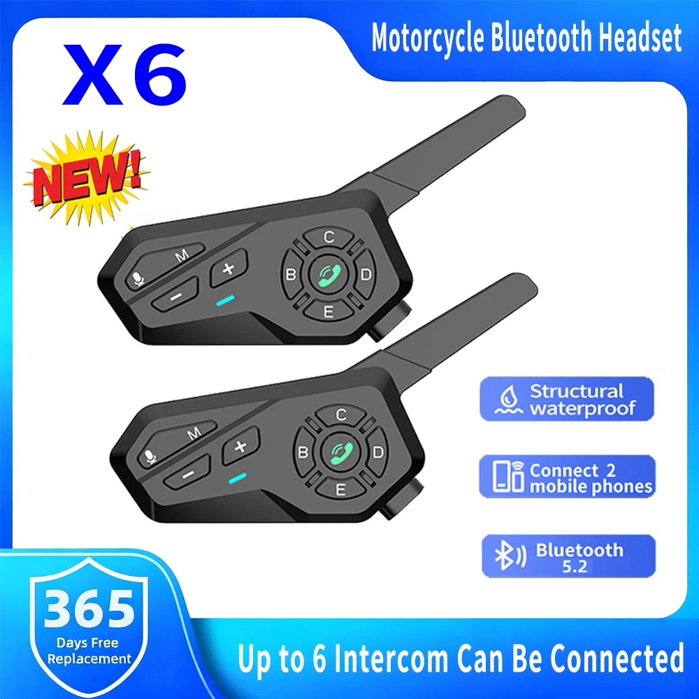 خوذة دراجة نارية جديدة X6 مع س - مراجعة Motorcycle Helmet Intercom 6 Rider وسعره