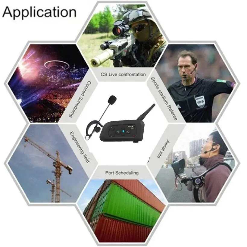 XINOWY 1-4 قطع سماعة رأس V4C ث - مراجعة Bluetooth Headset Helmet 1000M وسعره
