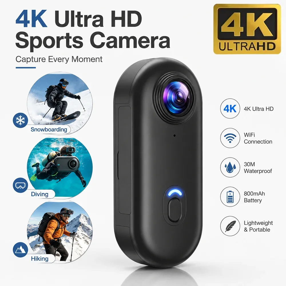 كاميرا أكشن مغناطيسية بدقة 4K/ - مراجعة Helmet Camera 4K Wifi وسعره