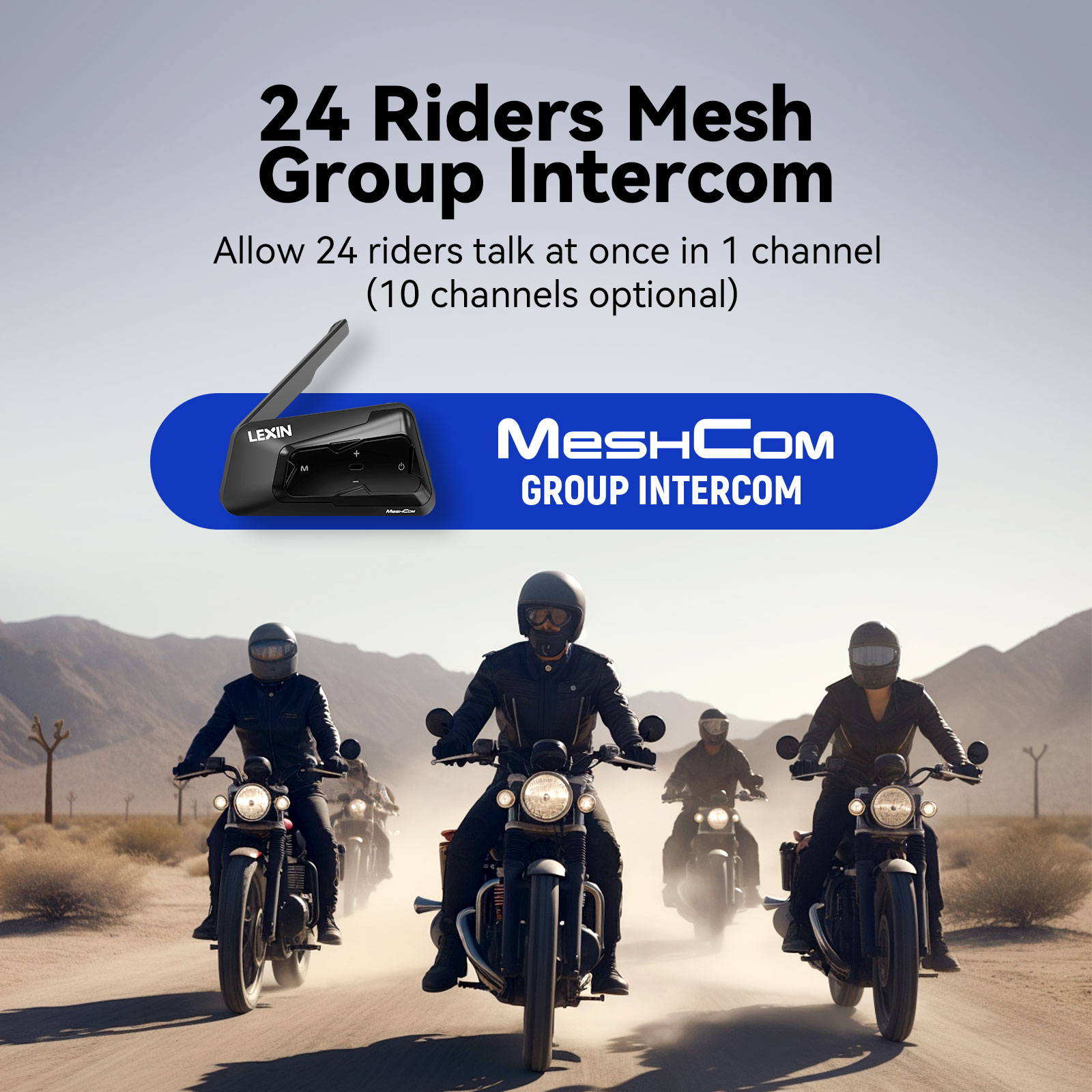 سماعة رأس بلوتوث من LEXIN-Mesh - مراجعة Motorcycle Helmet Intercom 6 Rider وسعره