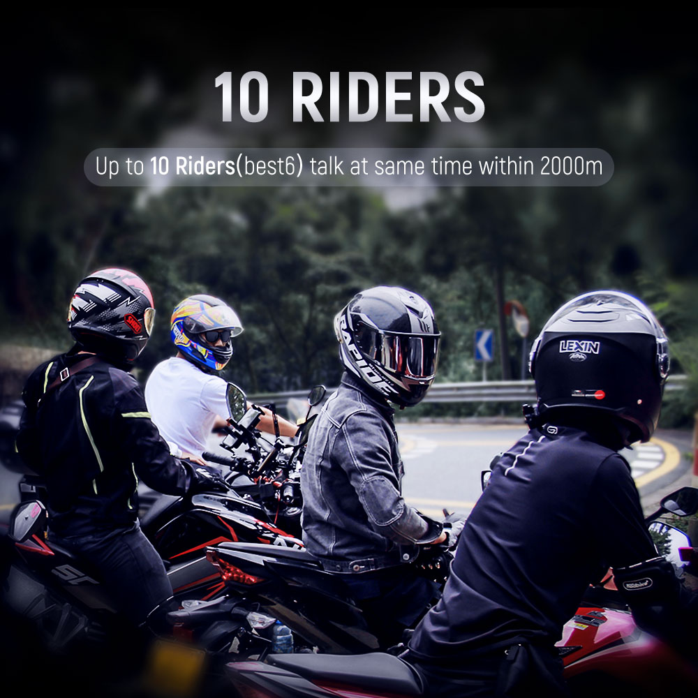 سماعات رأس بلوتوث للدراجات الن - مراجعة Motorcycle Helmet Intercom 6 Rider وسعره