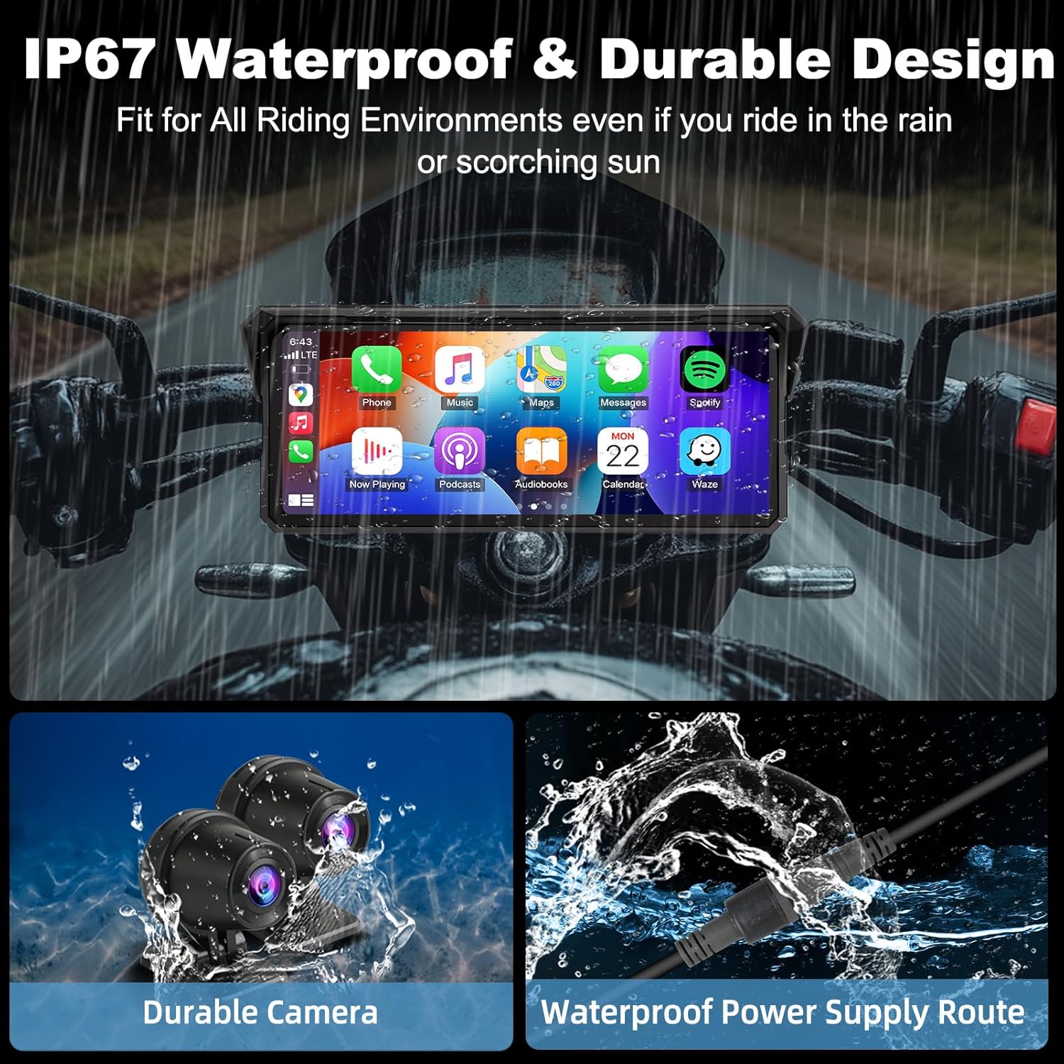 كاميرا مركبة مقاومة للماء بمعي - مراجعة Motorcycle Gps Navigator Waterproof وسعره