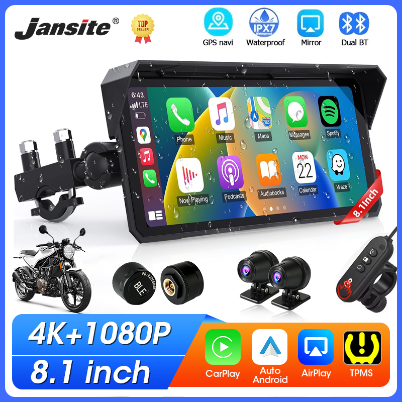 شاشة جانسايت 8.1 بوصة 4K للدرا - مراجعة Motorcycle Gps Navigator Waterproof وسعره