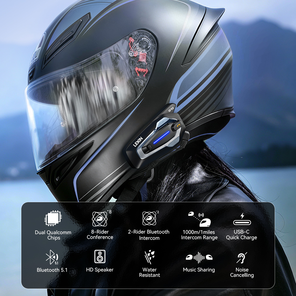 نظام الاتصال الداخلي للدراجات  - مراجعة Bluetooth Headset Helmet 1000M وسعره