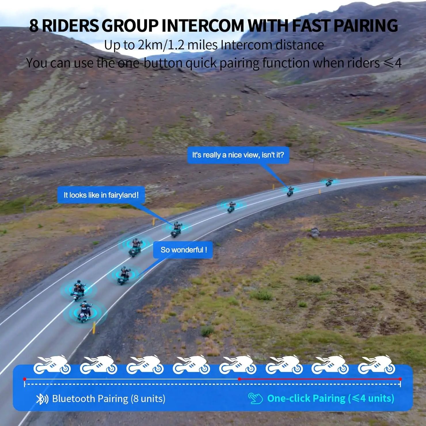 سماعة رأس بلوتوث للدراجات النا - مراجعة Motorcycle Intercom Group 10 Riders وسعره