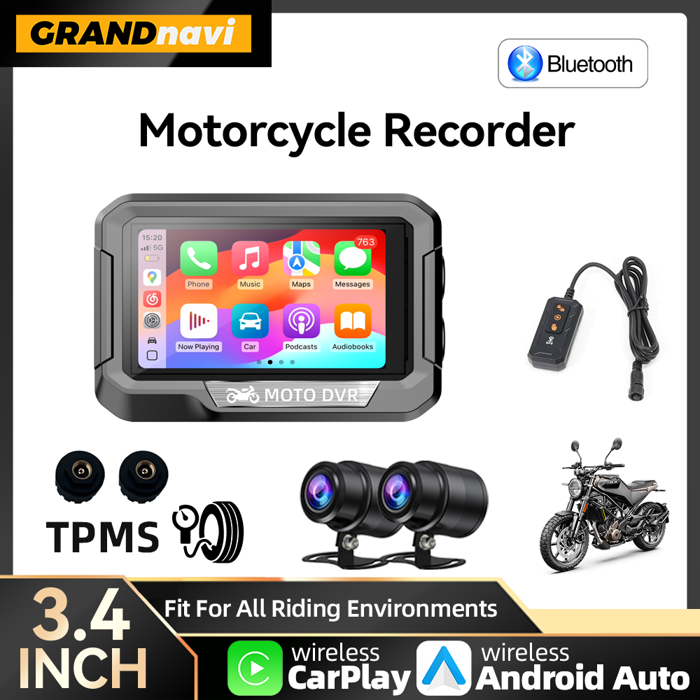 المحمولة 3.4 بوصة دراجة نارية  - مراجعة Motorcycle Gps Navigator Waterproof وسعره