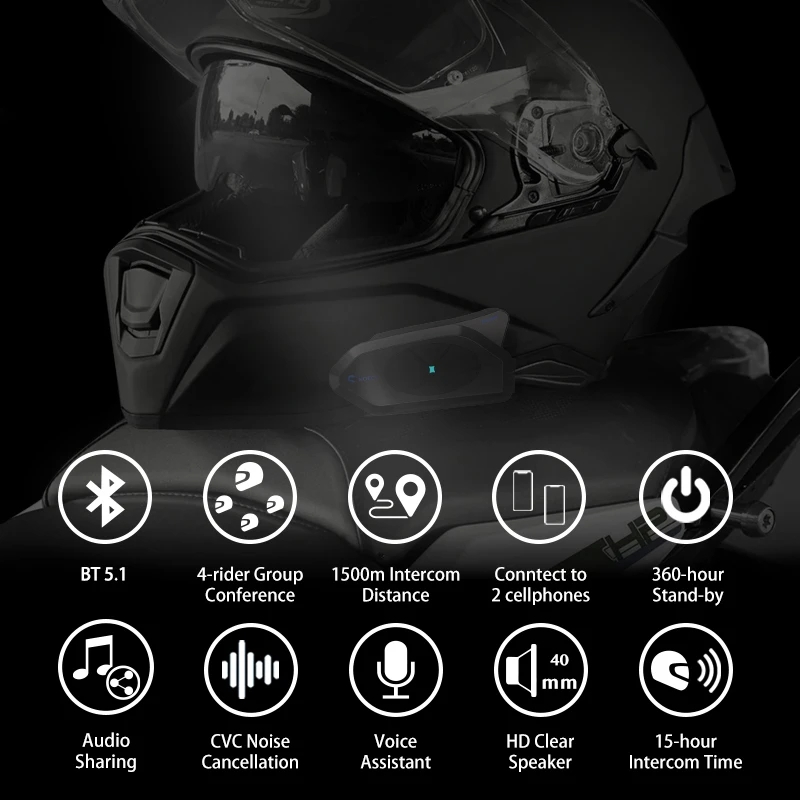 خوذة الاتصال الداخلي GOCOM4 مز - مراجعة Bluetooth Headset Helmet 1000M وسعره