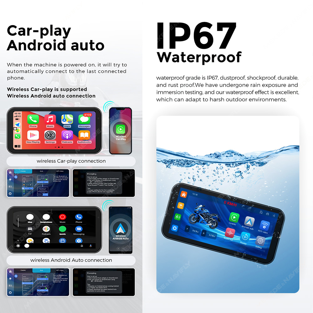 شاشة لمس محمولة للدراجات النار - مراجعة Motorcycle Gps Navigator Waterproof وسعره