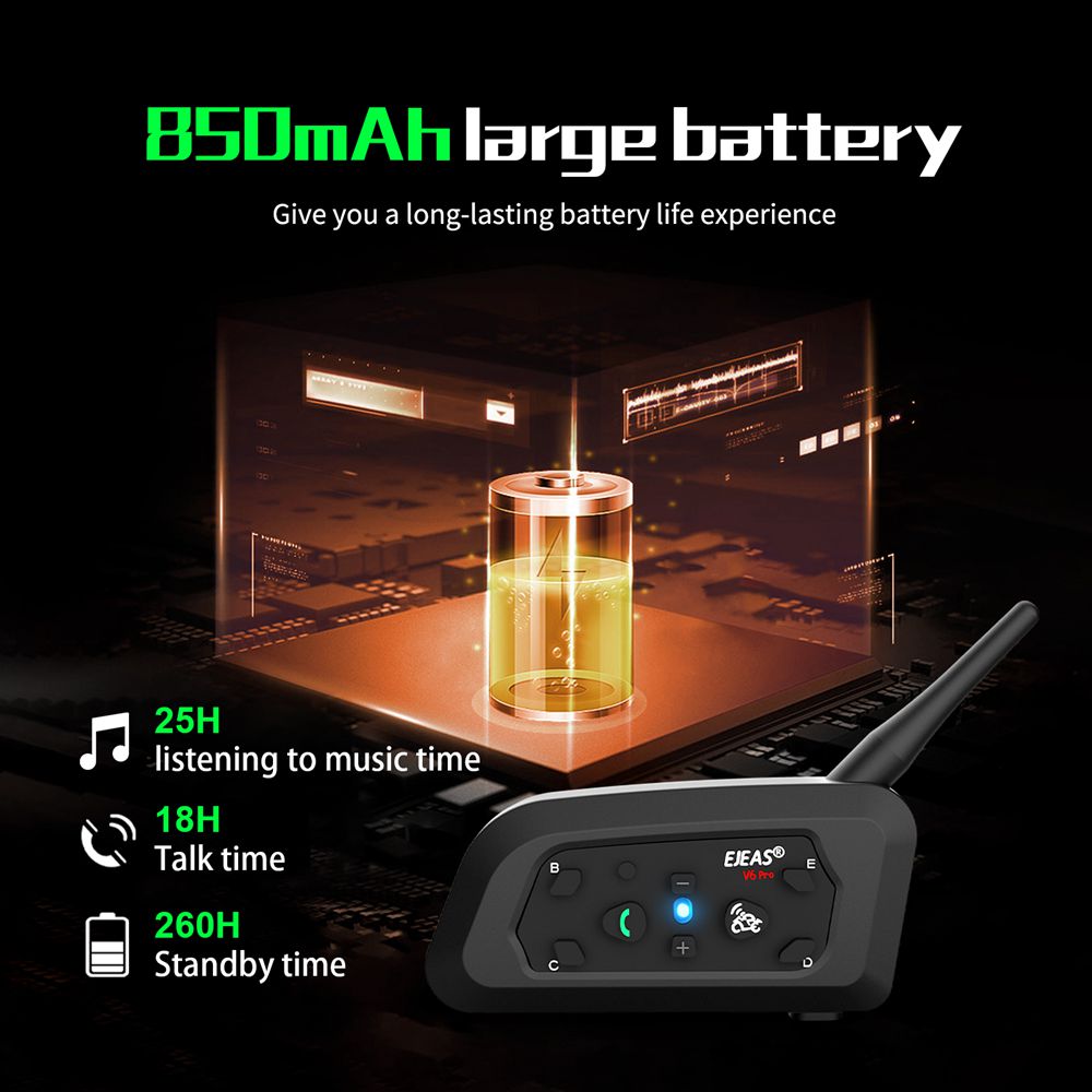 EJEAS-خوذة دراجة نارية مضادة ل - مراجعة Motorcycle Helmet Intercom 6 Rider وسعره