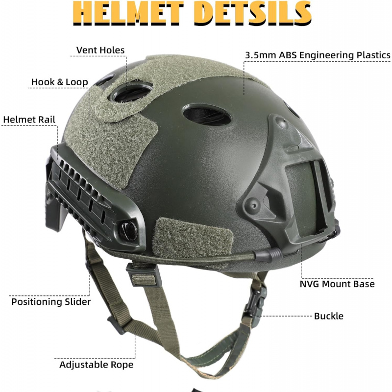 خوذة تكتيكية قابلة للتعديل مع  - مراجعة Helmet Headset Noise Cancellation وسعره