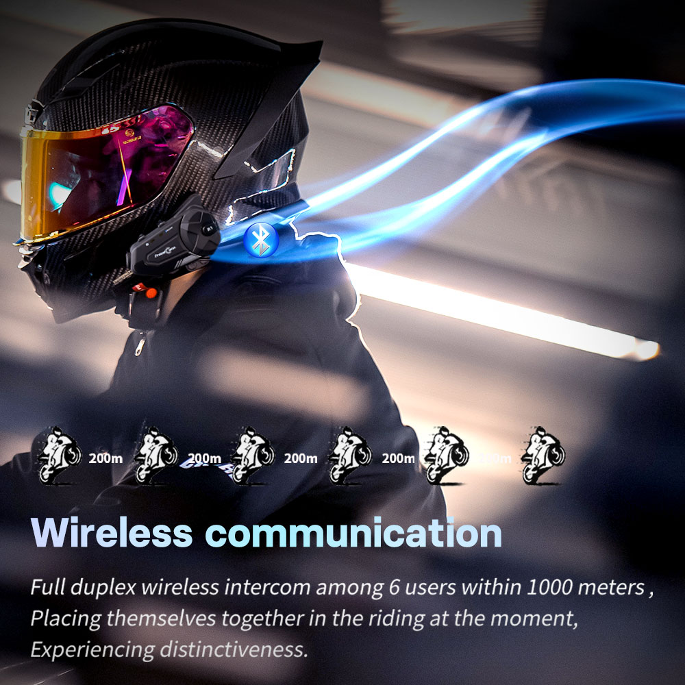 طقم سماعة رأس لخوذة الدراجة ال - مراجعة Motorcycle Helmet Intercom 6 Rider وسعره